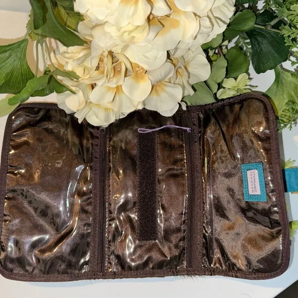 Stephanie Johnson Faux Fur Jewelry & Cosmetic Roll Organizer Travel